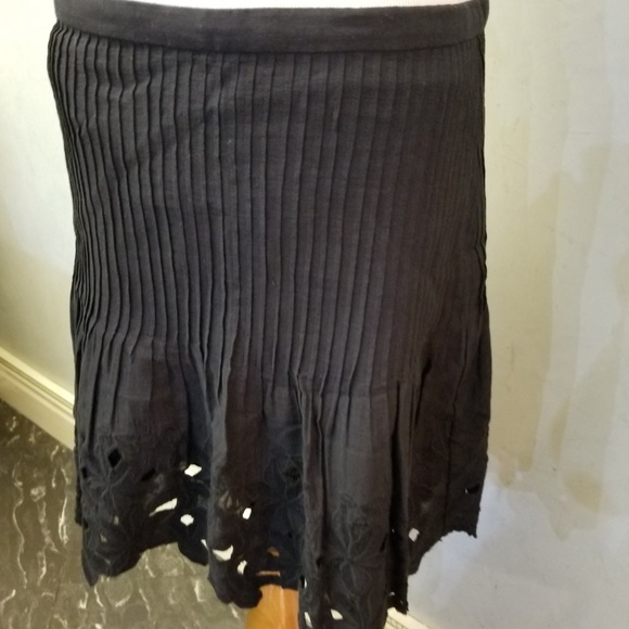 J. Crew Black Eyelet Floral Mini Skirt (K17) - Picture 3 of 7